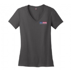 Ladies V-Neck T-Shirt - Charcoal