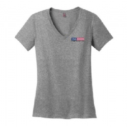 Ladies V-Neck T-Shirt - Heather Nickel